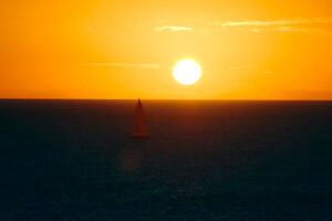 Beautiful Sunset Sailing in Seychelles